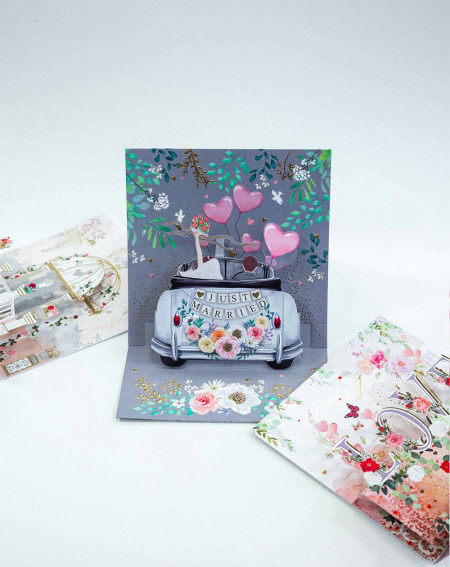 Card 3D Just Married - Wedding greeting cards - Agapics