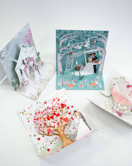 Card 3D Heart of love - Wedding greeting cards - Agapics