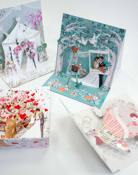 Card 3D Married couple - Wedding greeting cards - Agapics