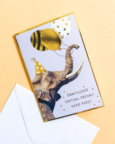 Card Elephant and balloons - Greeting cards - Agapics