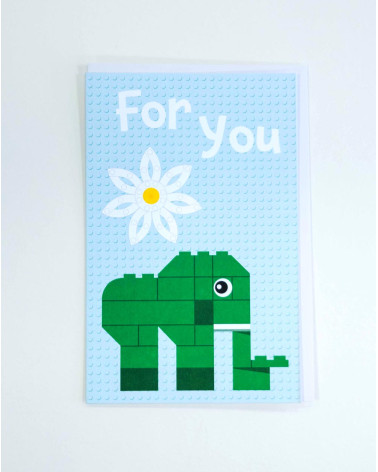 Hallmark Card Lego elephant - Children postcards - Agapics