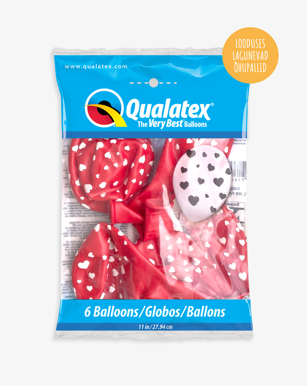 Balloons 6pc Little White hearts in a pack