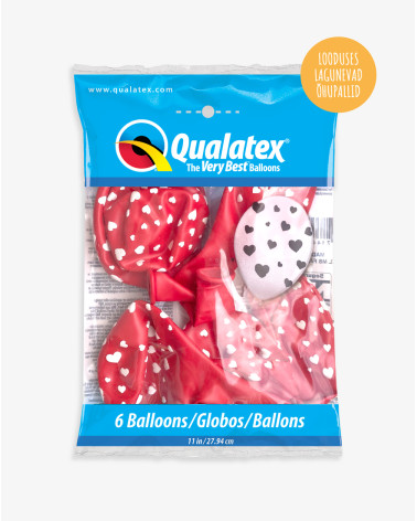 Balloons 6pc Little White hearts in a pack