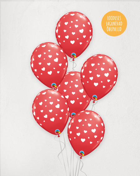 Big M Balloons Little White Hearts