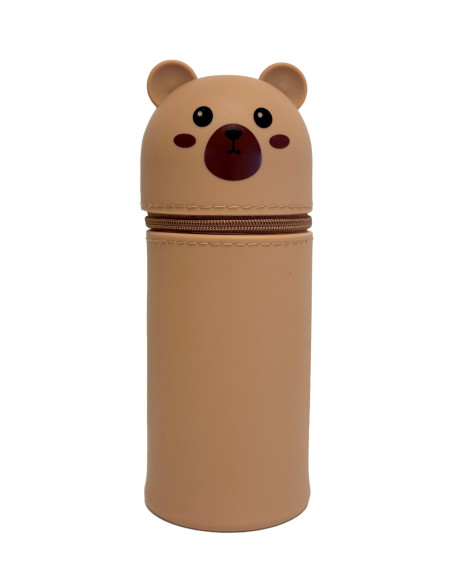 Pencil case silicone Brown Bear - School supplies - Agapics