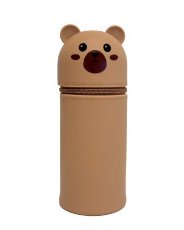 Pencil case silicone Brown Bear - School supplies - Agapics