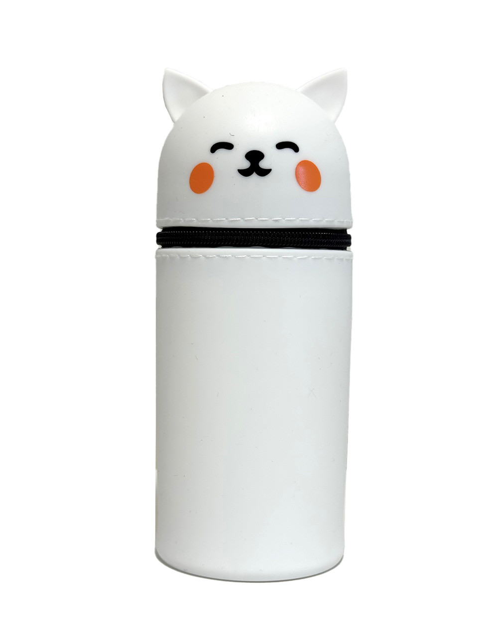 Pencil case silicone White cat - School supplies - Agapics