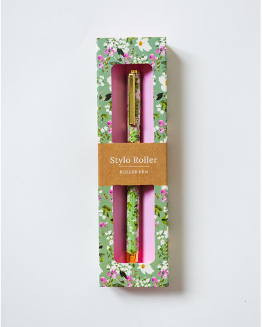 Stylo roller pen Flowers green - Stationery - Agapics