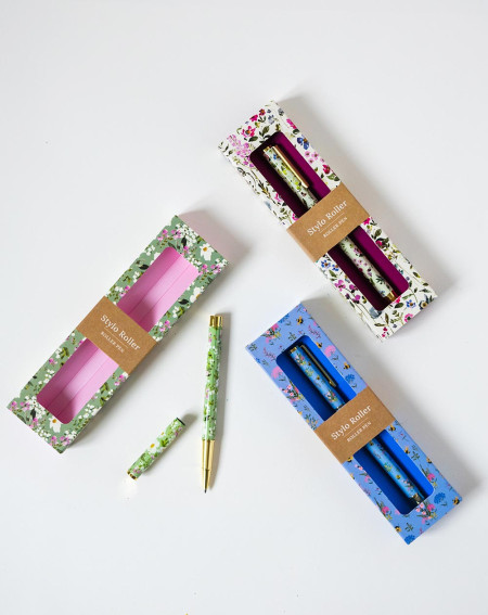 Stylo roller pen Flowers green - Stationery - Agapics