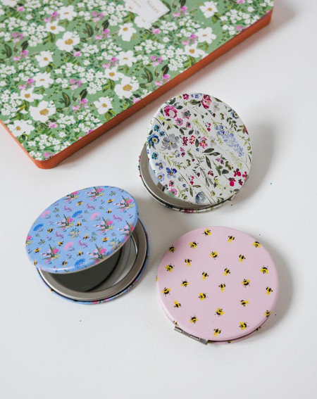 Pocket mirror Flowers and bees - Agapics