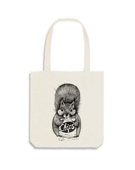 Jutebag Chip Squirrel - Bags and accessories - Agapics