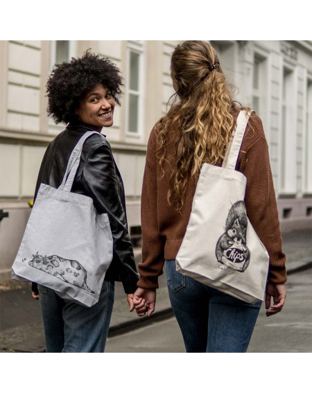 Jute bag Cow and flower - Bags and accessories - Agapics