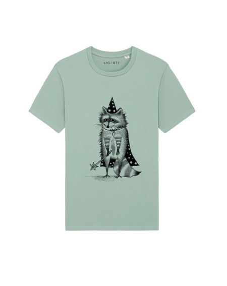 T-Shirt Magical Raccoon mint - Clothes - Agapics