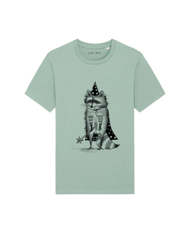 T-Shirt Magical Raccoon mint - Clothes - Agapics