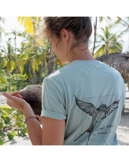 T-Shirt Chamomile Swallow cream - Clothes - Agapics