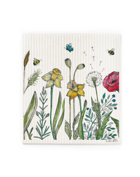 Cleaning cloth set of 3 Bees, The Encounter and flowers