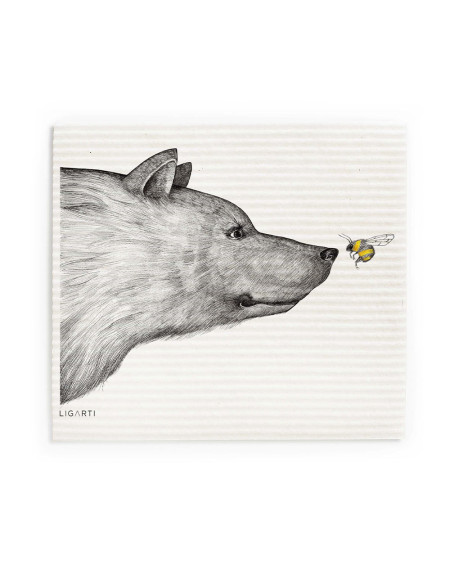 Cleaning cloth set of 3 Bees, The Encounter and flowers