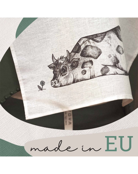 Kitchen Towel Cow Rita and flower