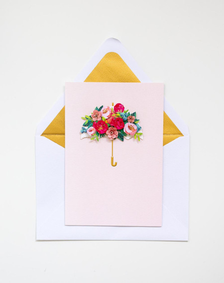 Hallmark Card Umbrella of flowers - Birthday cards - Agapics