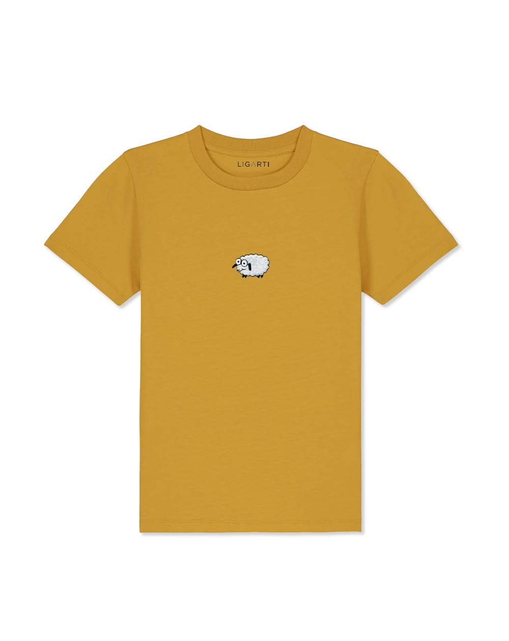 Children's T-shirt Little sheep mustard yellow 134-146cm