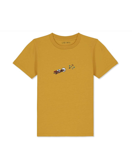 Children's T-shirt Astrowau the Space Dog mustard yellow 134-146cm