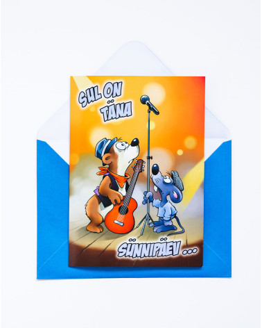 Muusikaga Õnnitluskaart Lauljad