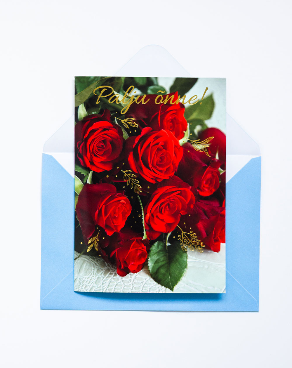 Music Greeting Card Red roses - Music cards - Agapics
