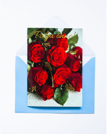 Music Greeting Card Red roses - Music cards - Agapics
