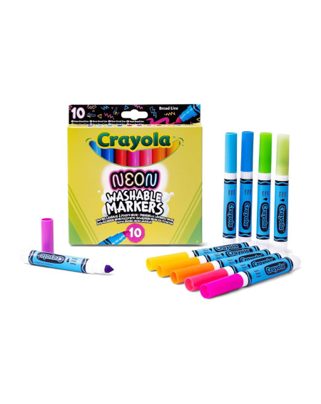 Crayola washable markers neon 10pc - Agapics