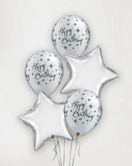 Big Balloon Bouquet HB Silver