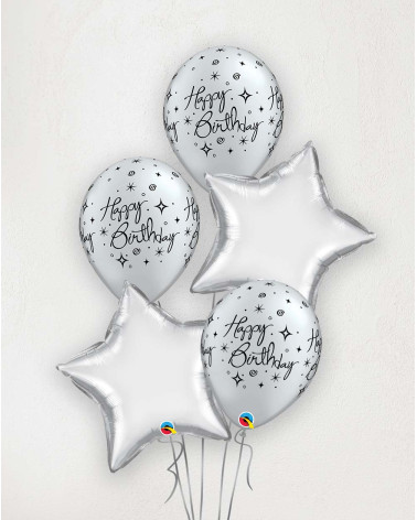 Big Balloon Bouquet HB Silver