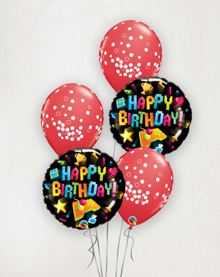 Big Balloon Bouquet Birthday games and dots