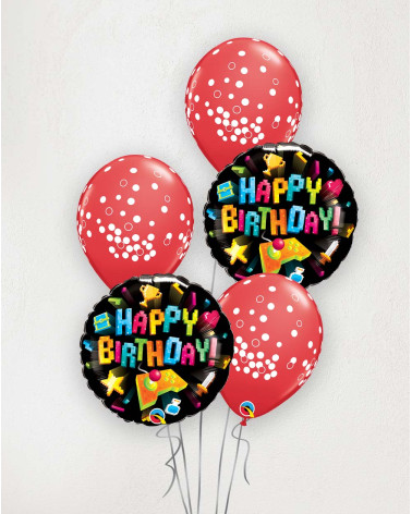 Big Balloon Bouquet Birthday games and dots