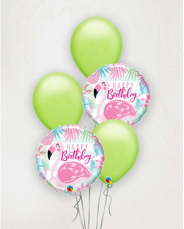 Big Balloon Bouquet Birthday Flamingos
