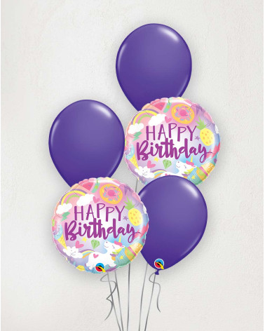 Big Balloon Bouquet Birthday unicorn