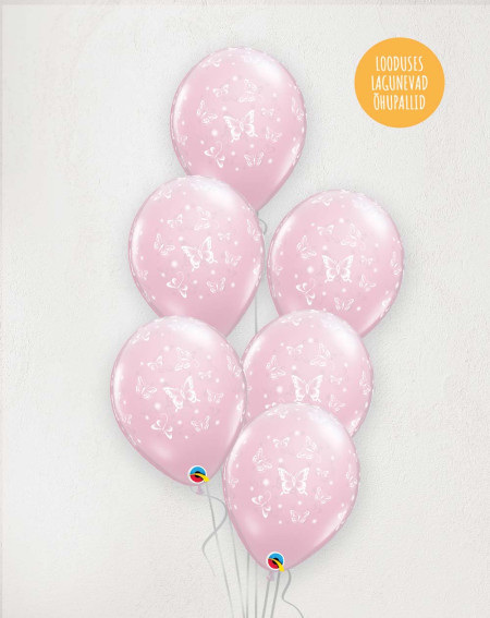 Big M Balloons Pink butterlies
