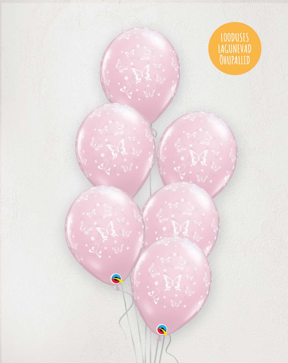Big M Balloons Pink butterlies