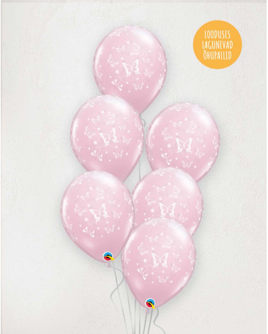 Big M Balloons Pink butterlies