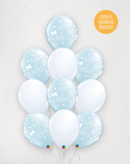 Suur L Õhupallid MR & MRS sinine