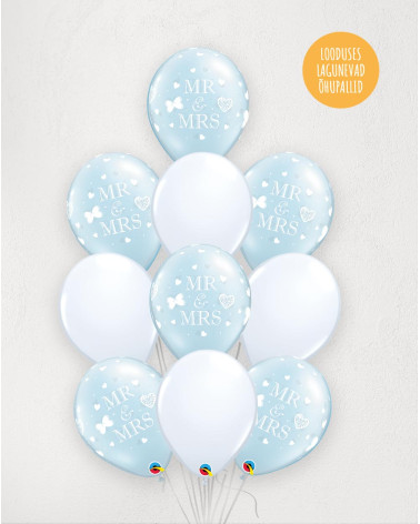 Suur L Õhupallid MR & MRS sinine