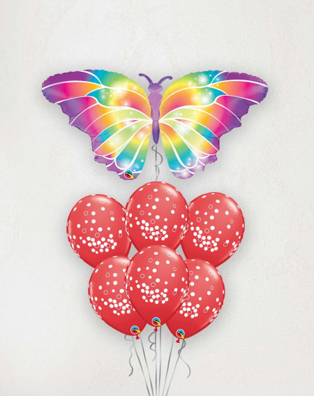 Big Balloon Bouquet Butterfly and dots