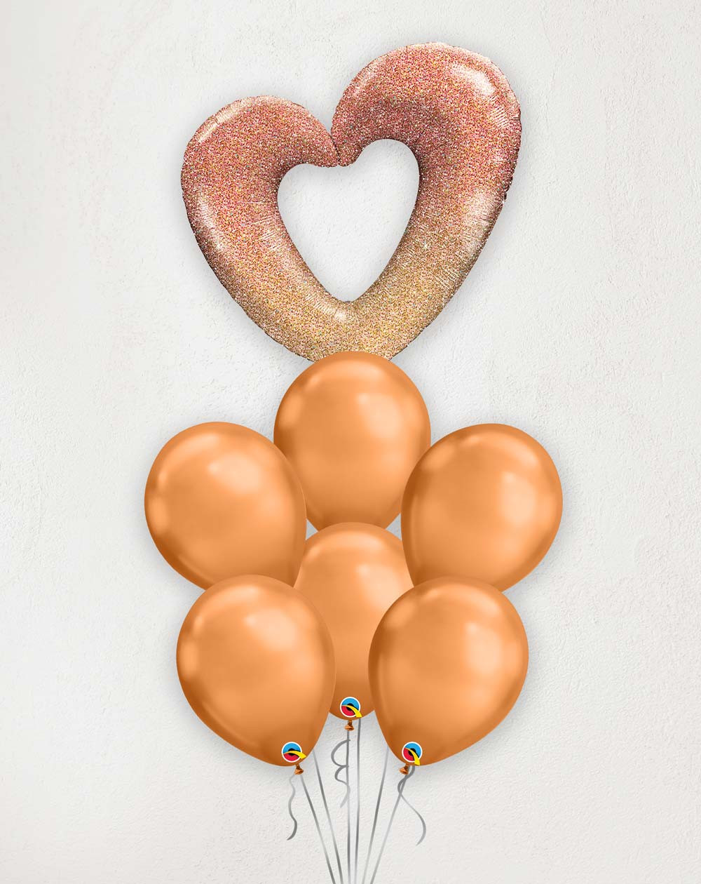 Big Balloon Bouquet Heart rose gold