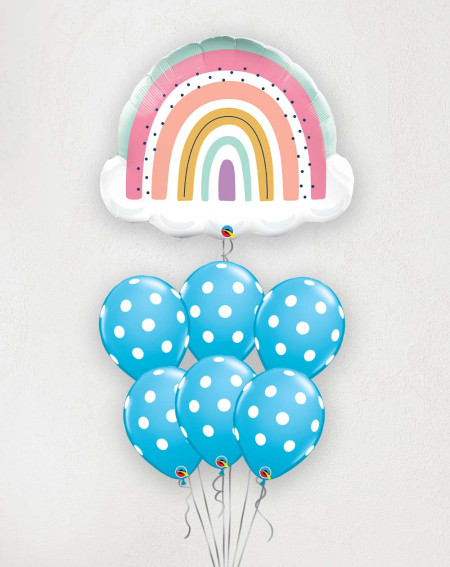 Big Balloon Bouquet Boho rainbow and dots