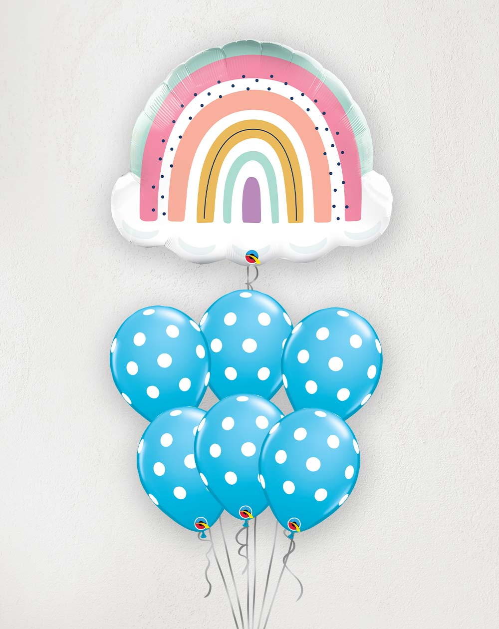 Big Balloon Bouquet Boho rainbow and dots