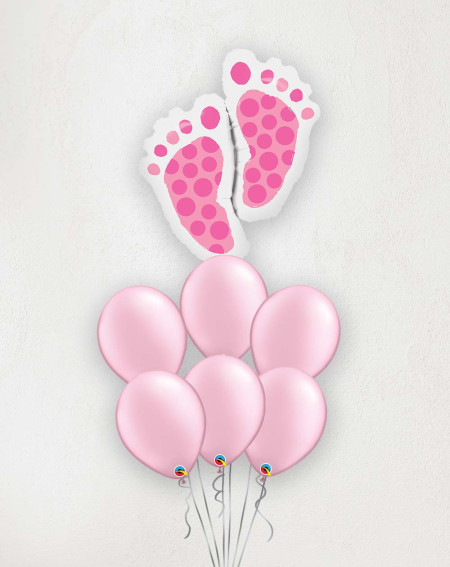Big Balloon Bouquet Baby Girl feet