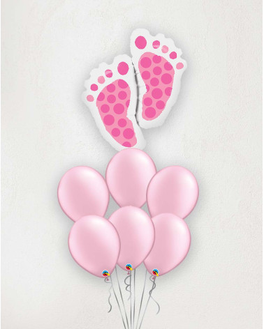 Big Balloon Bouquet Baby Girl feet