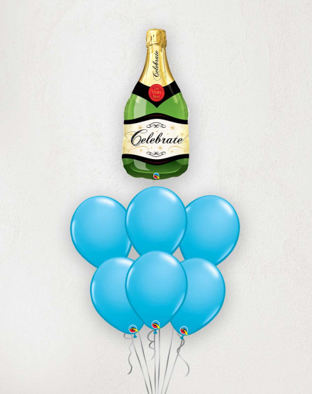 Big Balloon Bouquet Bubble bottle blue
