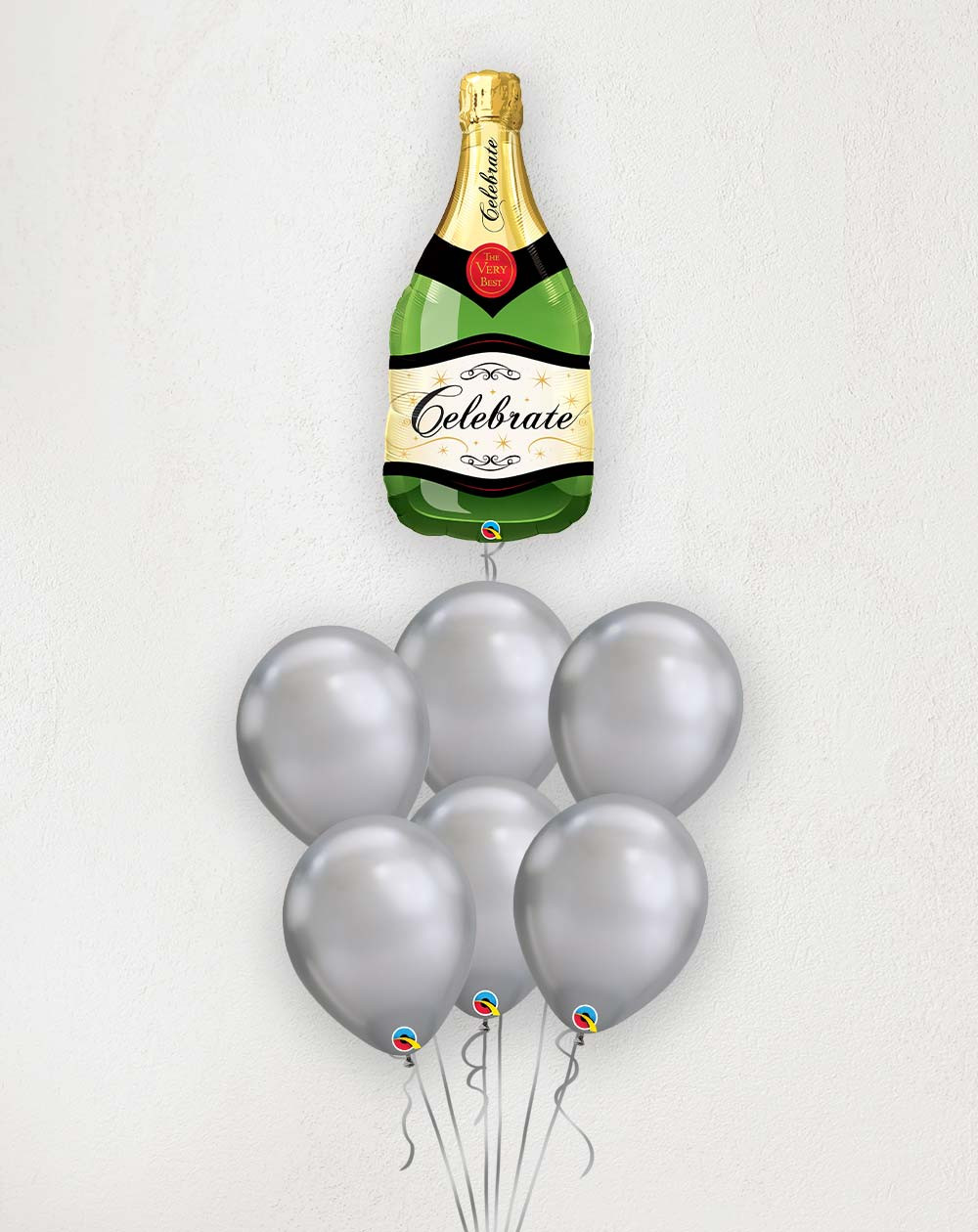 Big Balloon Bouquet Bubble bottle silver