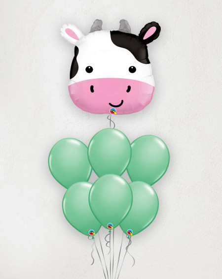 Big Balloon Bouquet Cow green