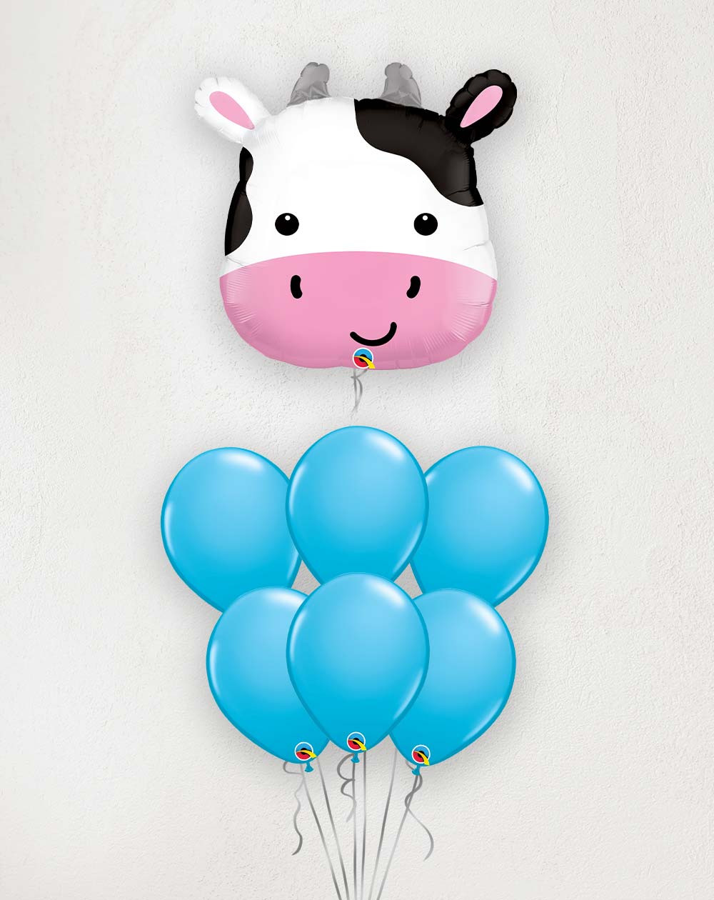 Big Balloon Bouquet Cow blue